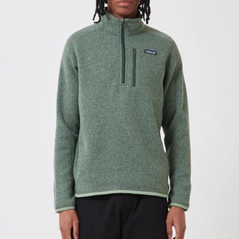 Patagonia Better Sweater 1/4 Zip Mens Jacket Matcha Green Size Large